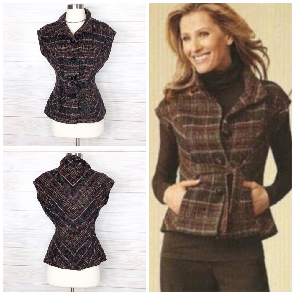 CAbi Multicolor Plaid Vest